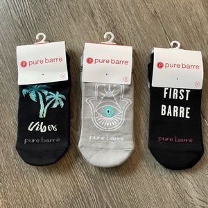 Pure barre sticky socks size small (3 pair)